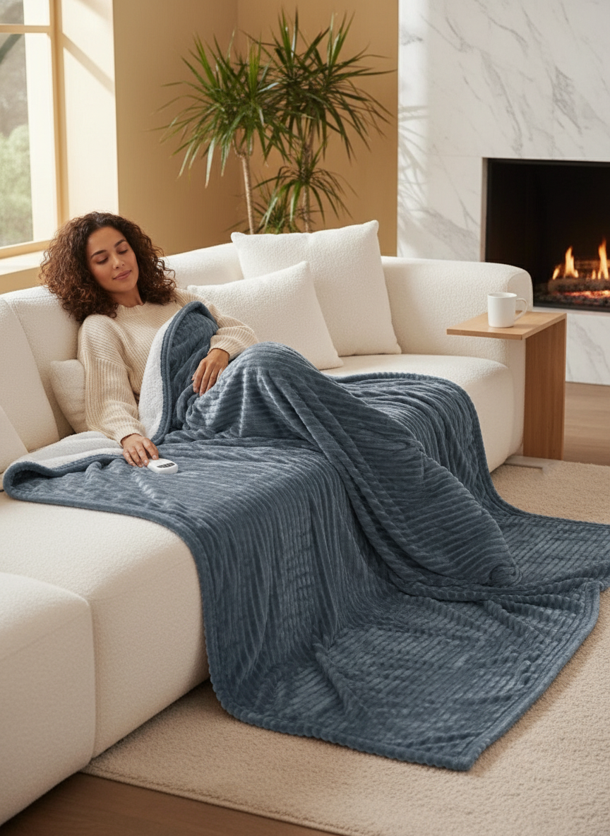 Rippierte Heizdecke mit Heizstufen – Wärme auf Knopfdruck